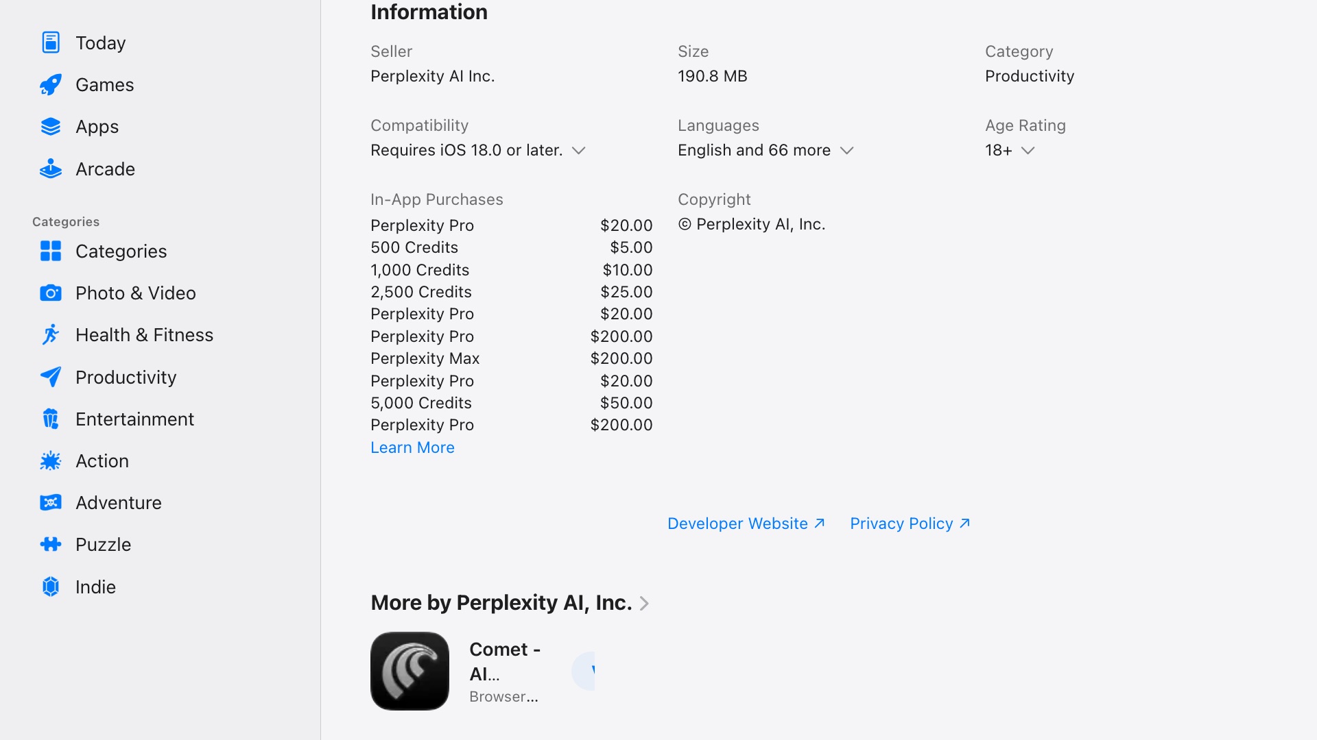 Perplexity pricing