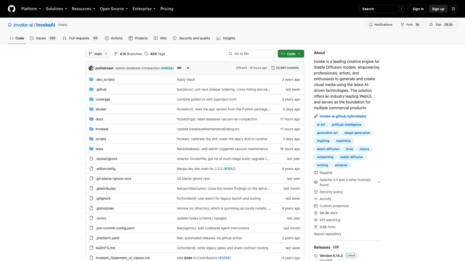 InvokeAI on GitHub