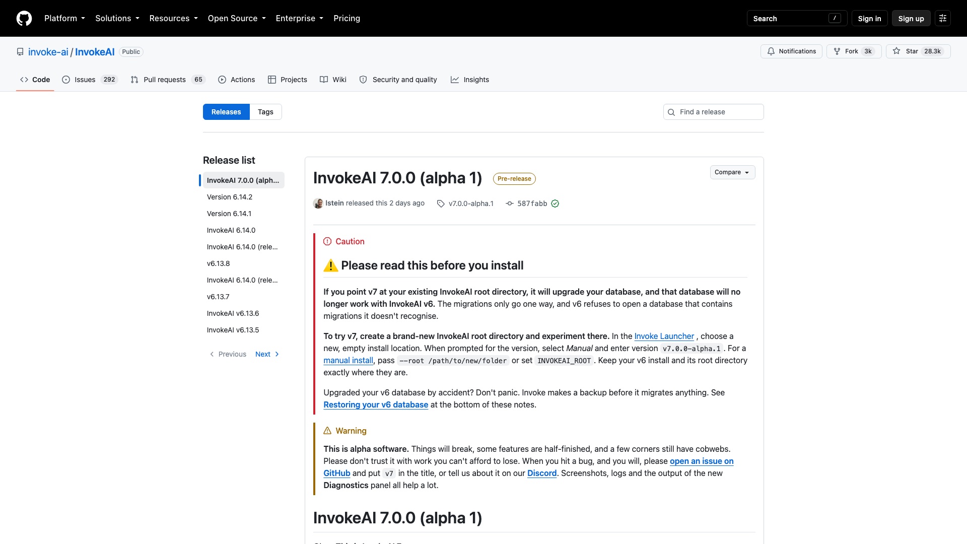 InvokeAI releases