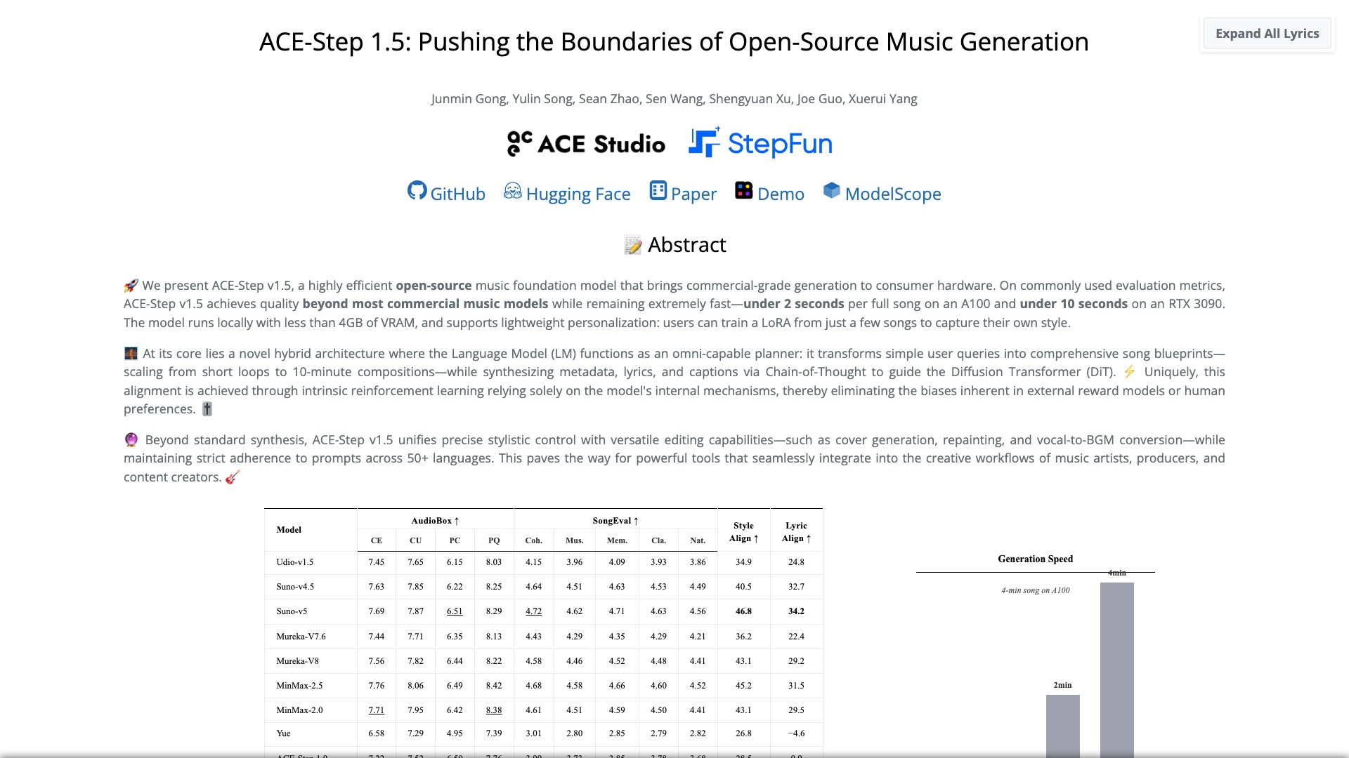 ACE-Step homepage