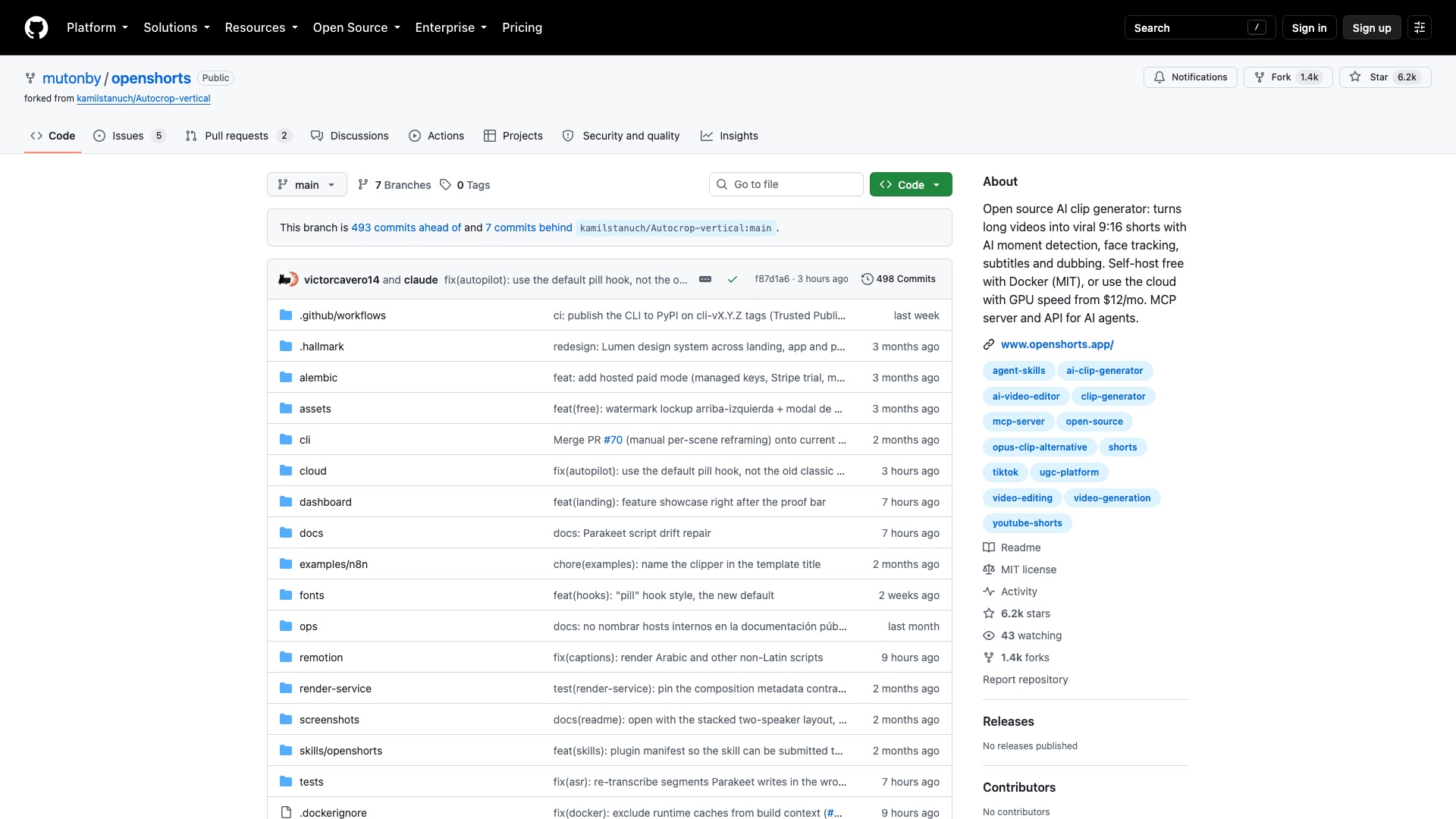OpenShorts on GitHub