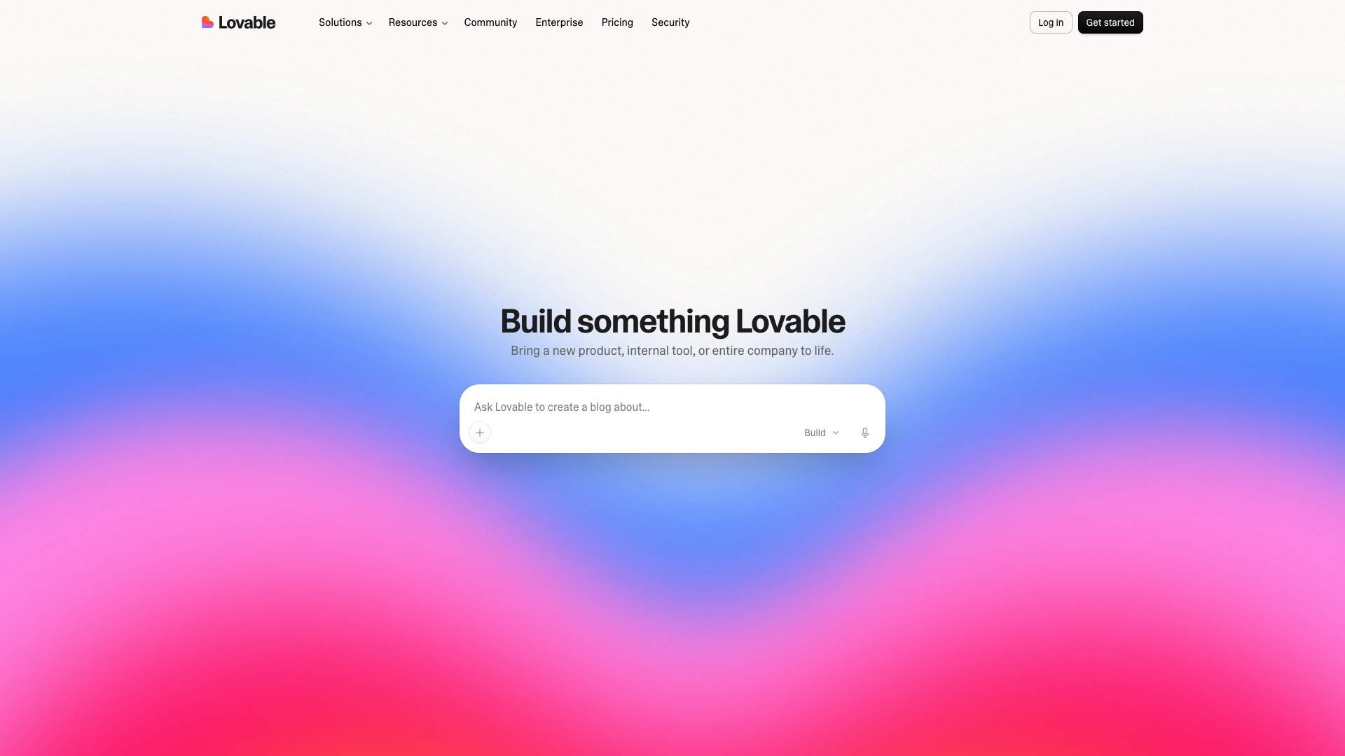 Lovable homepage
