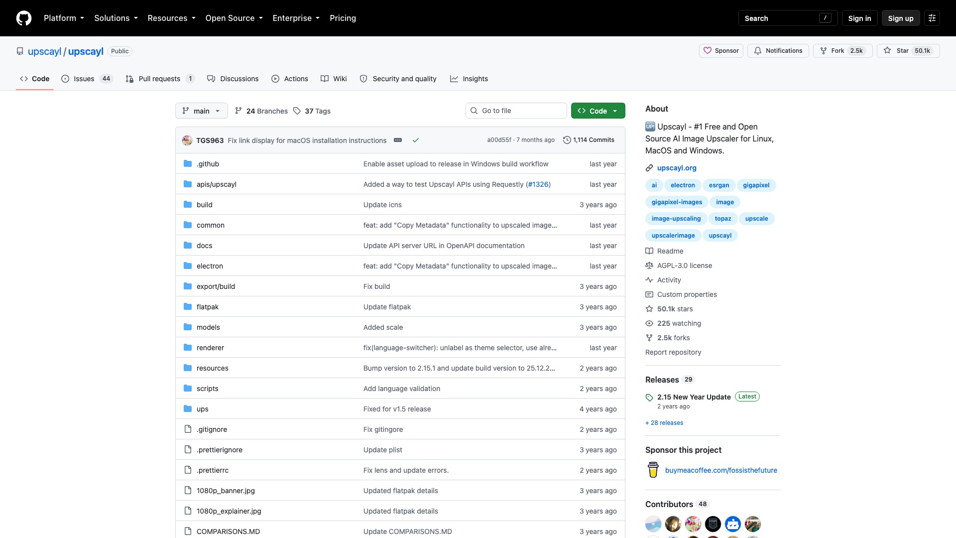 Upscayl on GitHub