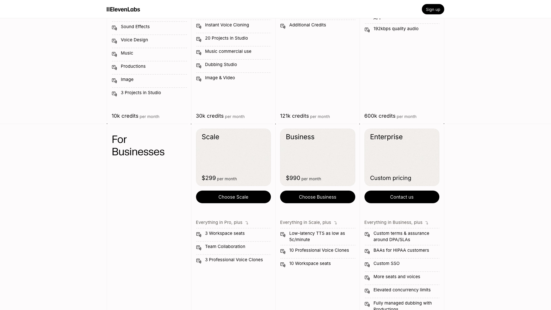 ElevenLabs pricing